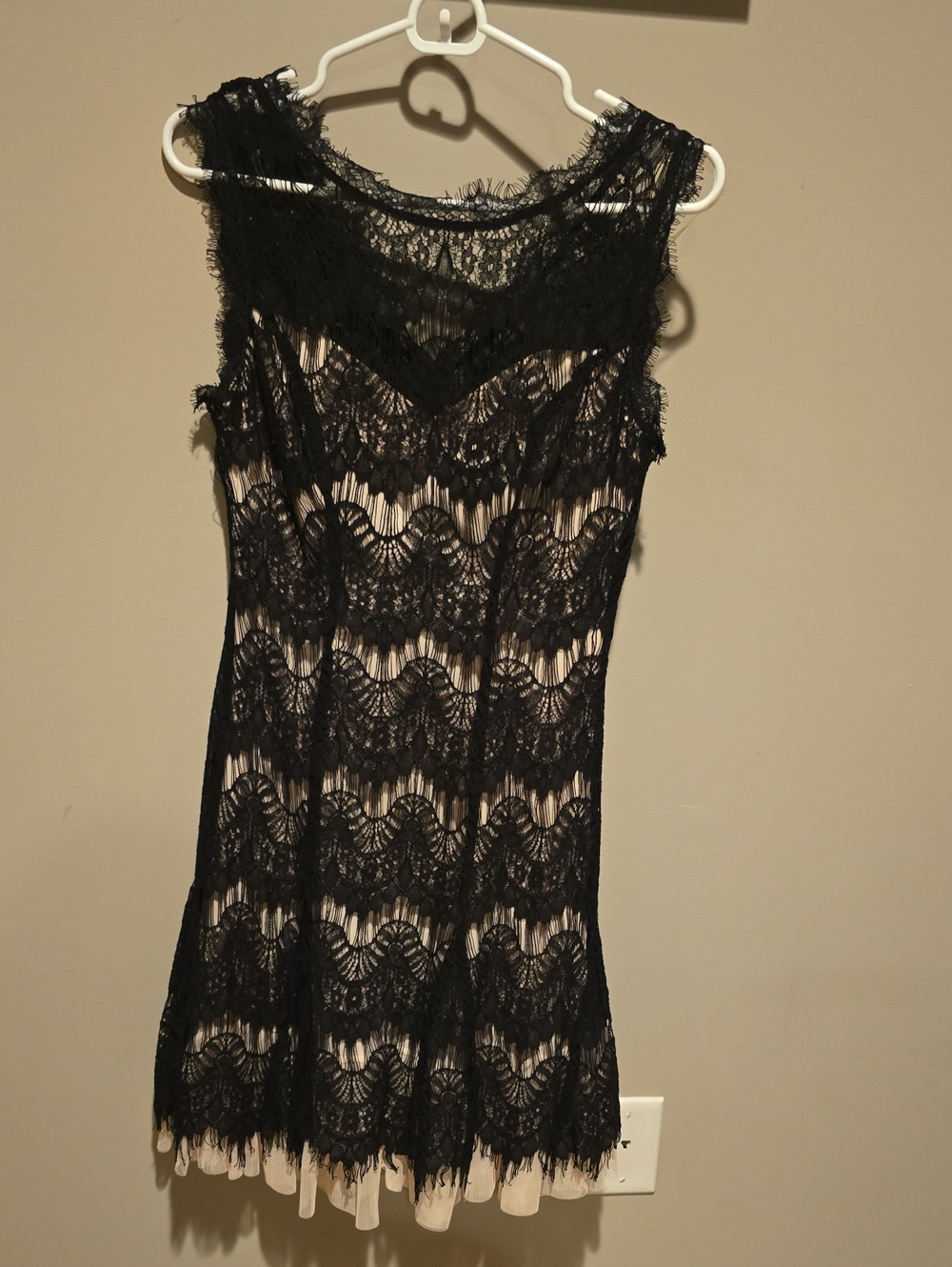 Black Lace Overlay Sleeveless Dress